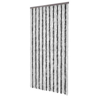 Flaušový závěs Chenille pro předstany a balkonové dveře 100 x 200 cm, šedá / bílá