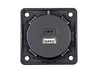 USB zásuvka (1x USB-A + 1x USB-C) 12 V – černá