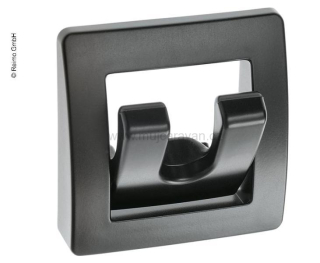 Sklápěcí šatní věšák, dva háčky, černý