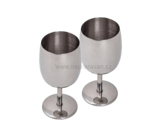 Sklenice na víno z nerezové oceli, sada 2 kusů