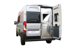 Jednodílná izolace zadních dveří Fiat Ducato X250/290 - sv. šedá s výřezem pro okno