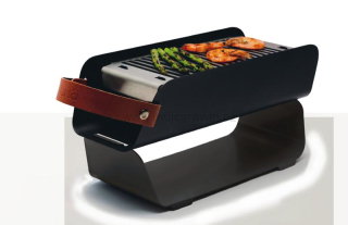 Stolní gril na dřevěné uhlí Meet Una, šedá