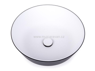 Kulaté umyvadlo, barva černá / bílá