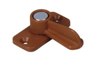 Plastová zarážka dělených dveří - hnědá