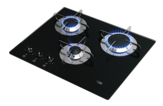 Varná deska z křišťálového skla - 3 hořáky