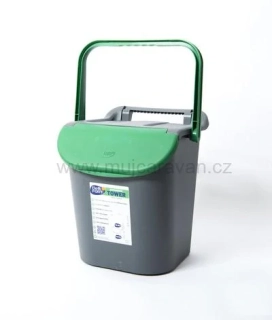 Stohovatelný odpadkový koš 30 litrů, šedá / zelená