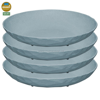 Sada 4 hlubokých talířů Koziol CLUB, květinová modř